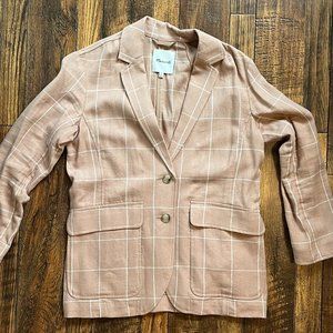 Madewell Larson Blazer in Blush/Windowpane